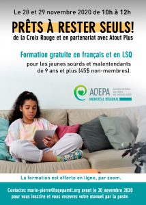 AQEPA Montréal Régional : formation Prêts à rester seuls !