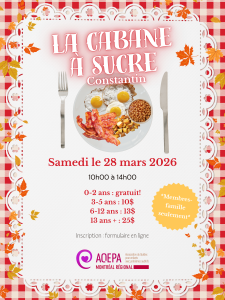 AQEPA MONTRÉAL RÉGIONAL : LA CABANE À SUCRE 2026