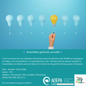 Invitation à l'assemblée générale annuelle 2026 AQEPA Estrie