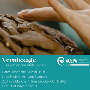Activité printemps AQEPA Estrie vernissage œuvre collaborative