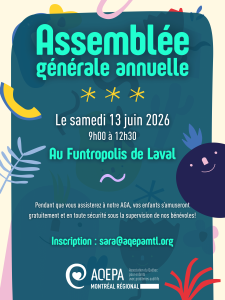 AQEPA MONTRÉAL RÉGIONAL : ASSEMBLÉE GÉNÉRALE ANNUELLE 2026